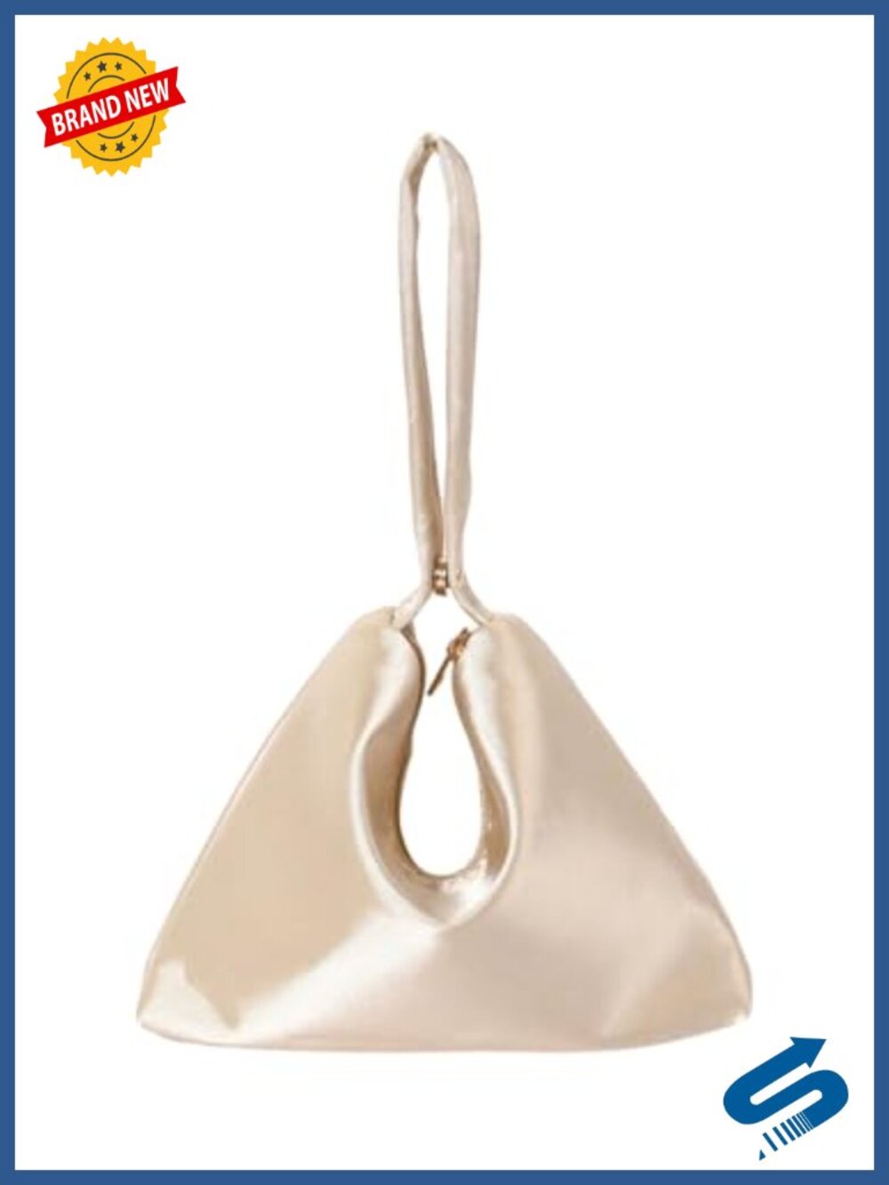 Satin Clutch Evening Bag Zipper Wedding Party Handbag